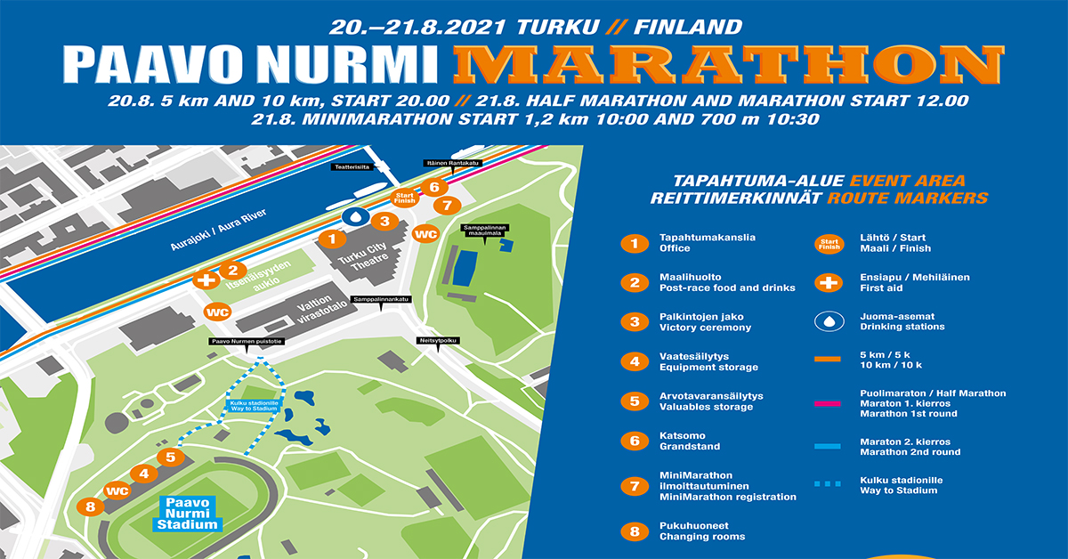 Liikennejärjestelyt » Paavo Nurmi Marathon .2022 Turku Finland